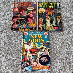 VINTAGE 1972 DC COMICS Lot - Captain Action 5, Forever People 8, New Gods 11